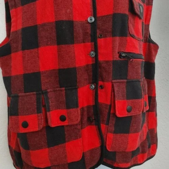 Mulberry Street Men's Buffalo Plaid Fleece Utility Cargo Vest(L) EUC - Picture 8 of 9